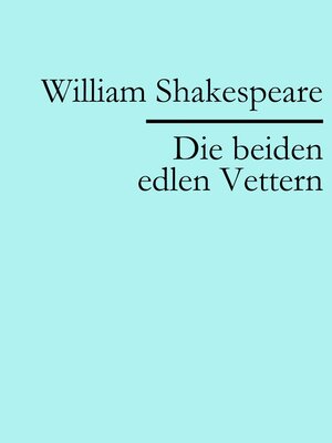 cover image of Die beiden edlen Vettern